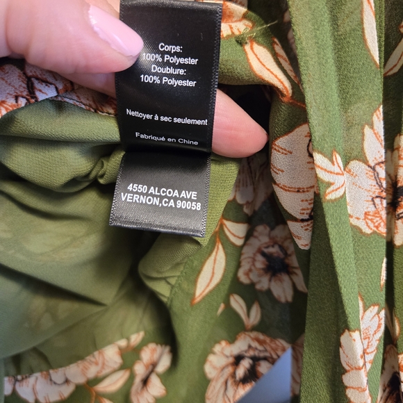 Astr Green Floral Wrap Top - Picture 9 of 10